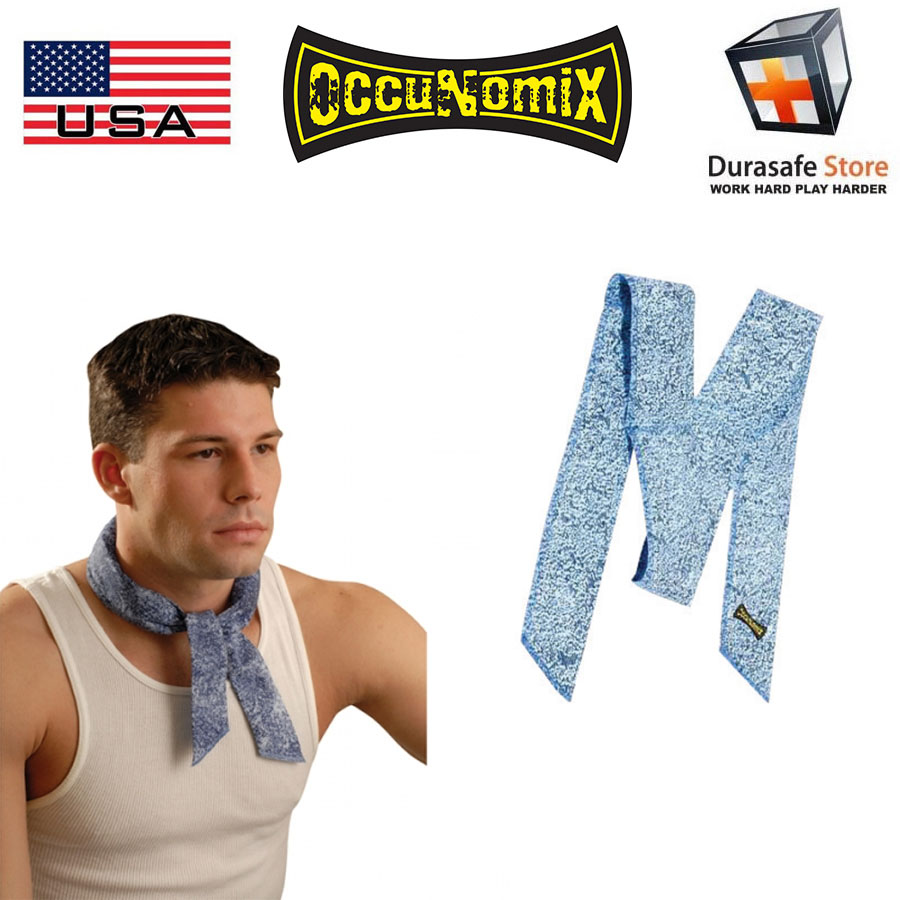 Occunomix Miracool Bandana - Lightweight Blue Denim Cooling Neck Wrap (12 Pack)